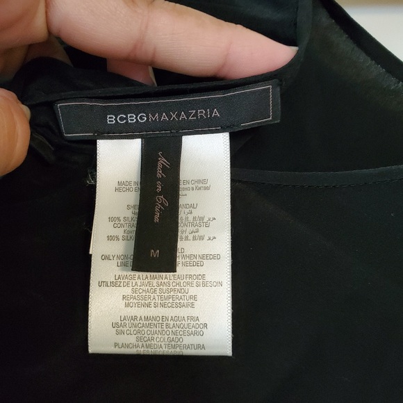 BCBG MaxAzria Black Silk sheer top - Picture 5 of 6